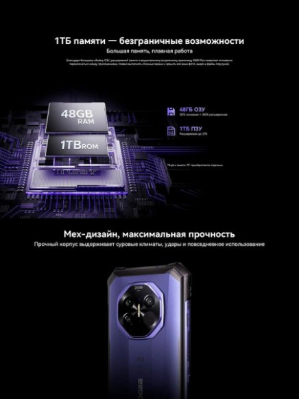 Смартфон Doogee S300 Plus Thermal 12Gb/1Tb Stealth Black