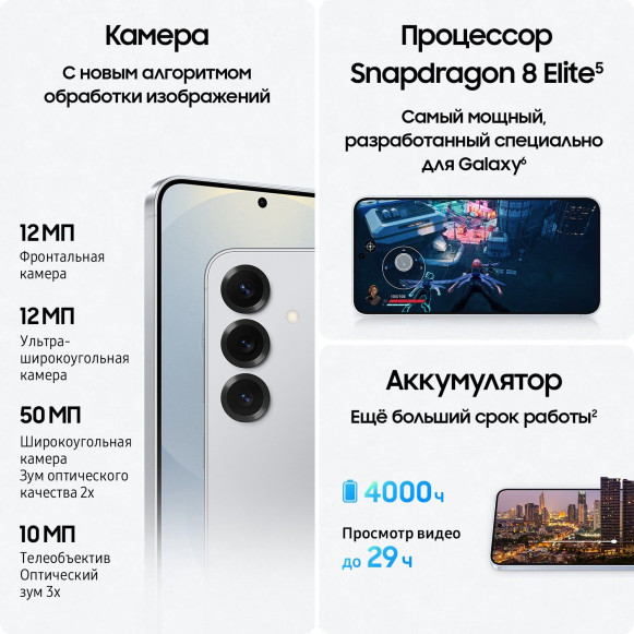 Смартфон Samsung Galaxy S25 12/256Gb Silver Shadow