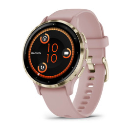 Умные часы Garmin Venu 3S 41mm Advanced GPS Smartwatch Pink Dawn Gold с розовым ремешком